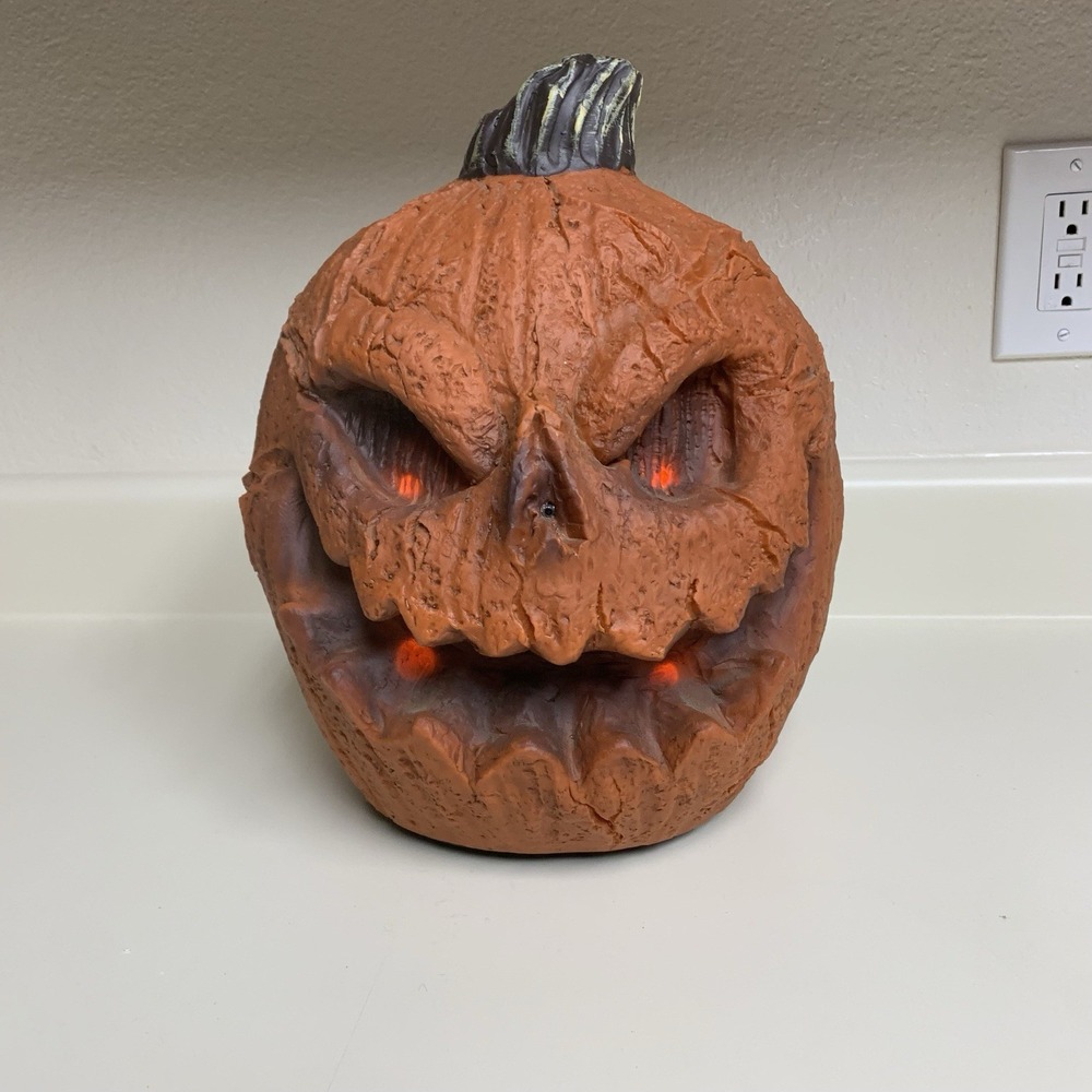 Gemmy Halloween 13" Animated Lighted Talking Rotten Jack-O-Lantern WORKS Tested